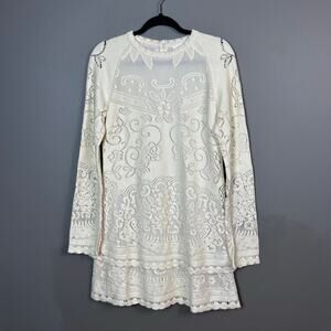 See By Chloe Dress size 8 FR 42 lace long sleeve Victorian sweater tiered